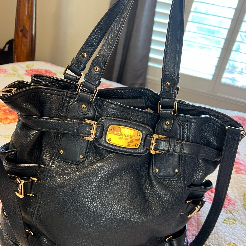 Michael Kors Leather Gold Tote Bag